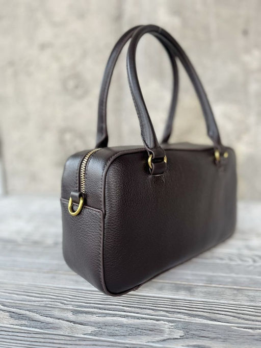 Женская кожаная сумка бочонок 3132 Кофе