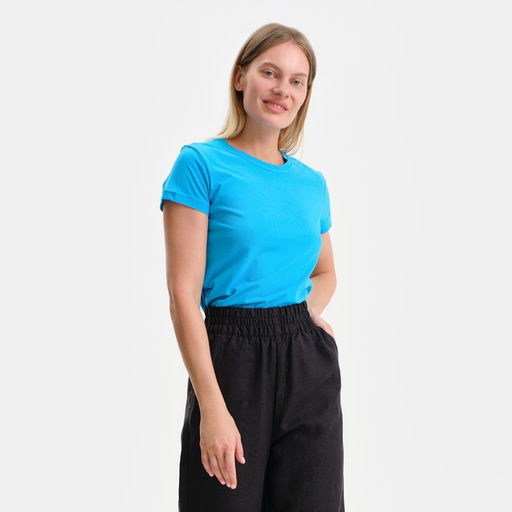 Цена за 2 шт. Футболка женская, цвет светло-синий/МИКС, размер 52