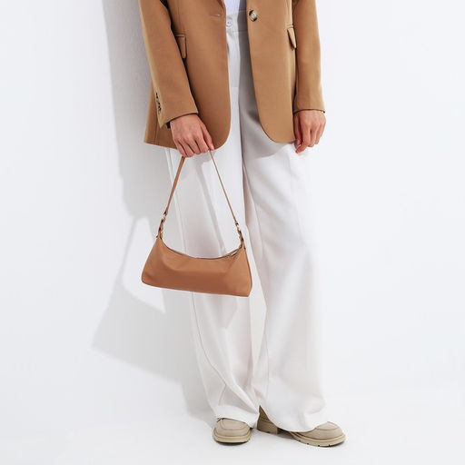 Сумка-багет на молнии, цвет светло-коричневый - Simaland фото 8