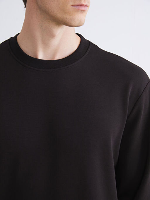 Bisiklet Yaka Nak??l? Erkek Sweatshirt