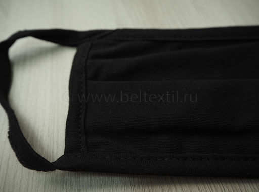 Маска гигиеническая (многоразовая) из трикотажного полотна 22*9,5см (упаковка по 5 шт.) цв. черный - Текс-дизайн фото 4