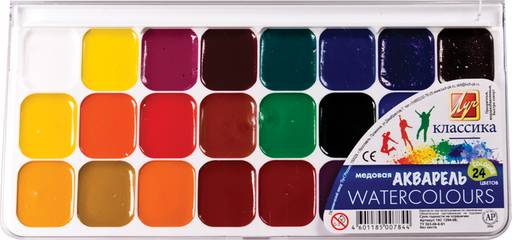 Акварель ЛУЧ "Классика" 24цв. без кисти (19С1294-08) пласт.уп.