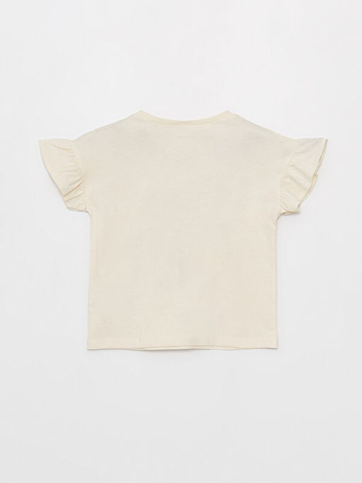 Bisiklet Yaka Bask?l? K?z Bebek Ti??rt