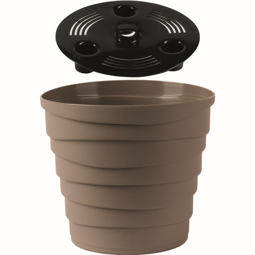 Цена за 2 шт. Кашпо для цветов пластиковое 0,9л d-13,2см "Бархан" Мокачино