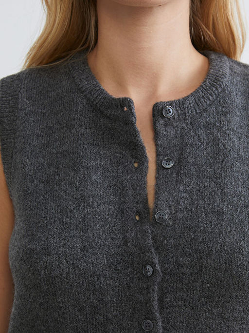 Bisiklet Yaka Kad?n Triko Yelek