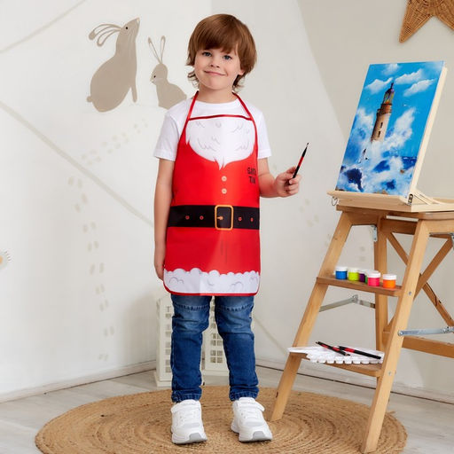 Фартук детский для творчества «Этель» «Santa», 49×39 см, 100% полиэстер