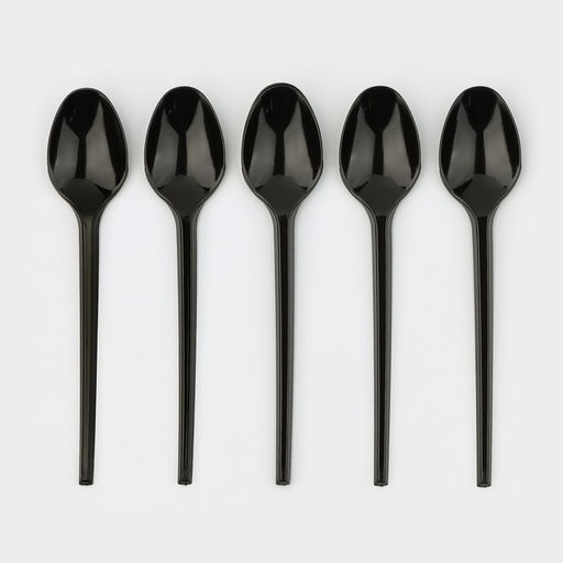 Цена за 100 шт. Ложка одноразовая «Стандарт», пластик, 12.5 см, чайная, чёрная