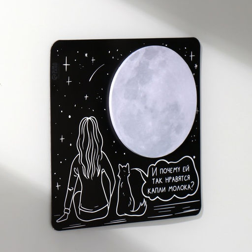 Магнит на холодильник с блоком для записей «И почему ей так нравятся капли молока?», 13.8×13.1 см