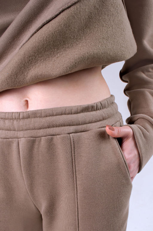 Арт. 2911 Костюм с начесом женский 44-52 (5 шт) Цвет:верх- бежевый, низ- бежевый