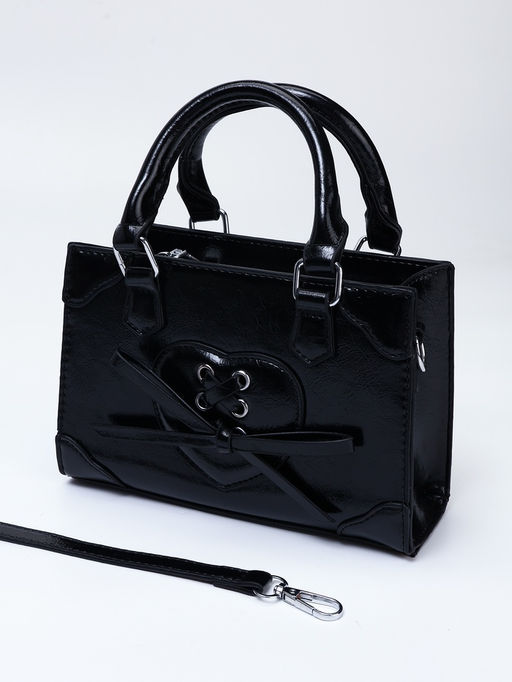 Сумка женская тоут на молнии, 20×8×14 см, чёрная