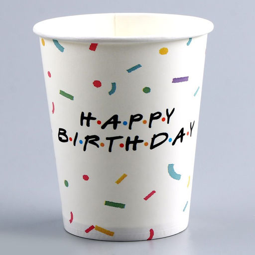 Набор бумажной посуды Happy birthday: 6 тарелок, 6 стаканов - Страна карнавалия фото 10