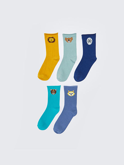 Desenli Erkek ?ocuk Soket ?orap 5li - Waikiki фото 2