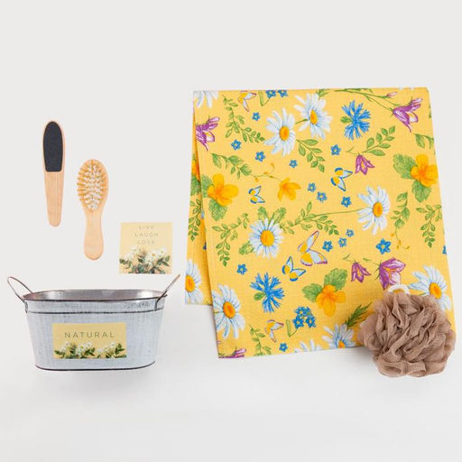 Набор подарочный Этель Enjoy life, 5 предметов, полотенце, мочалка, расчёска  фото 2