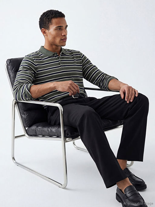 Polo Yaka ?izgili Erkek Ti??rt