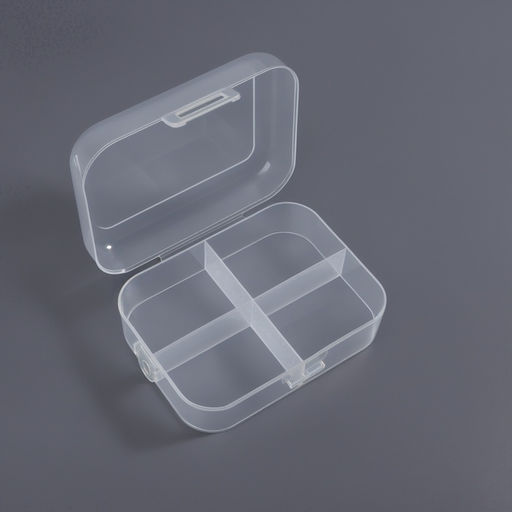 Цена за 2 шт. Органайзер для хранения мелочей, 4 секции, 12×9×4.5 см, прозрачный