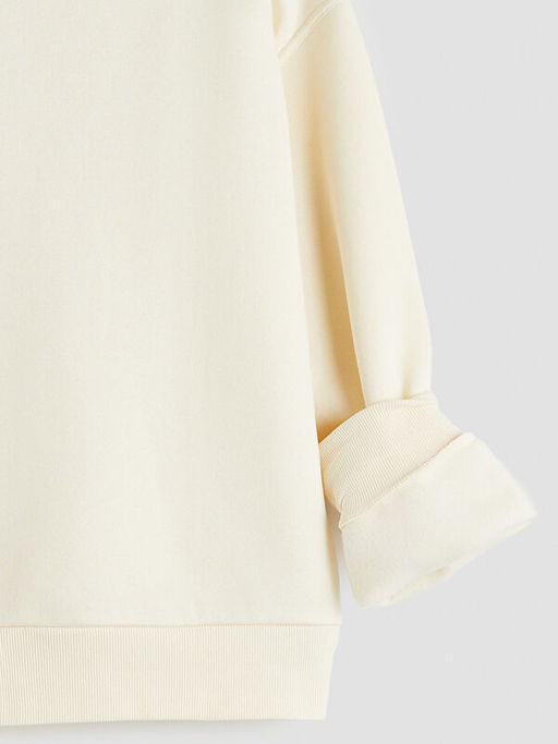 Bask?l? K?z ?ocuk Kal?n Sweatshirt