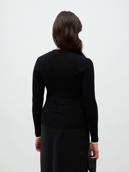 Conso/KPL 240728 - black/yellow Кардиган женский