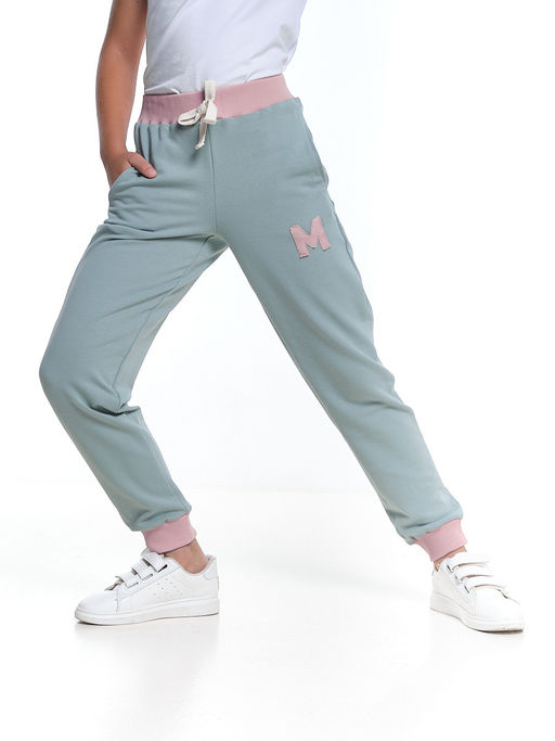 Брюки на резинке из кашкорсе для девочки UD 0855 мята/персик - Mini maxi фото 9