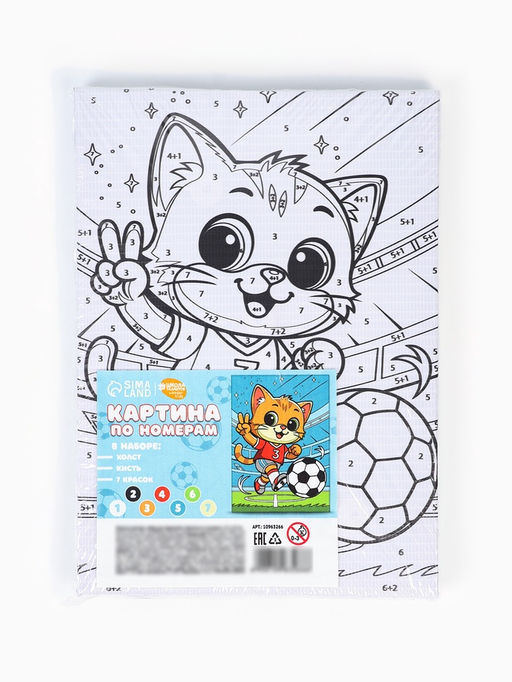 Картина по номерам «Пушистый футболист», 21×15 см