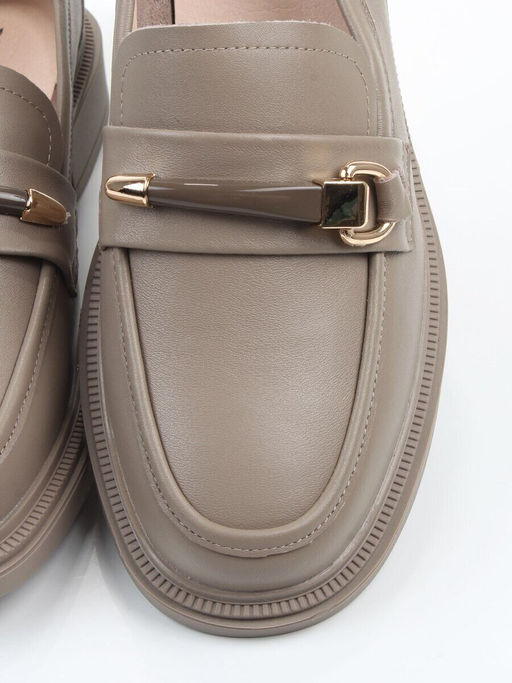 03-DEB106-4 KHAKI Лоферы женские (натуральная кожа)