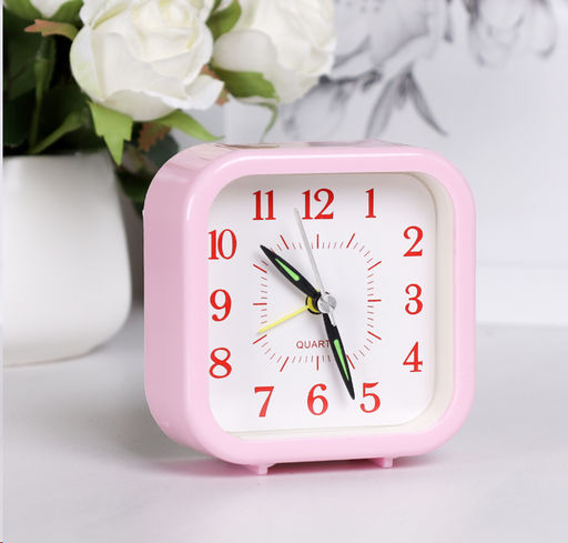 Будильник 9х3,9х9,2 см / 6638L розовый /уп 200/ 737959