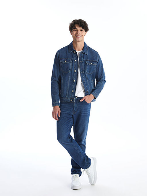 Standart Kal?p Erkek Jean Ceket