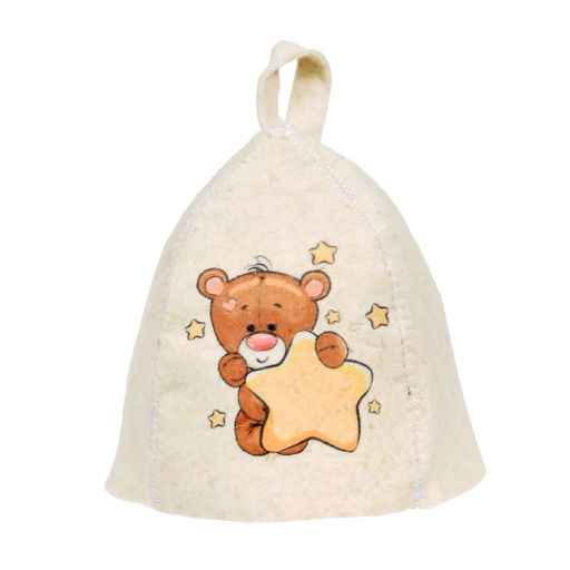 Цена за 2 шт. Шапка для бани и сауны детская "Мишка" "Hot Pot", войлок