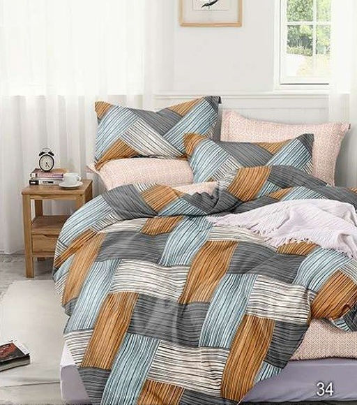 Постельное белье - Поплин 34 Пряжа Евро (молния)