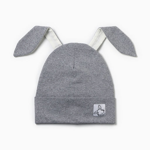 Шапка детская Bunny, серая, размер 46-50