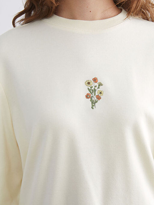?i?ekli Oversize Kad?n Sweatshirt Tunik