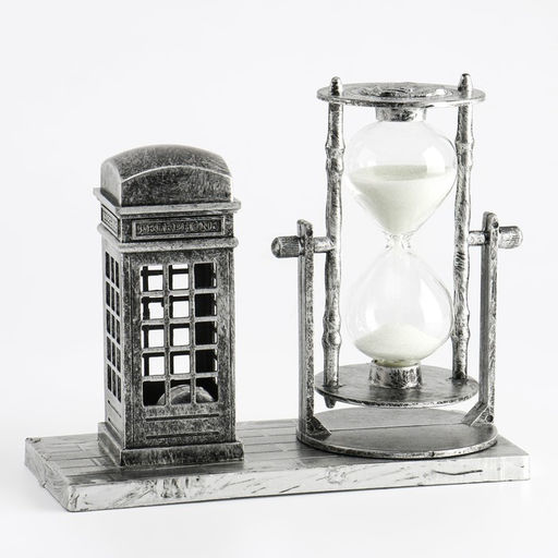 Часы песочные «Красная будка», сувенирные, с подсветкой, 15.5×6.5×12.5 см