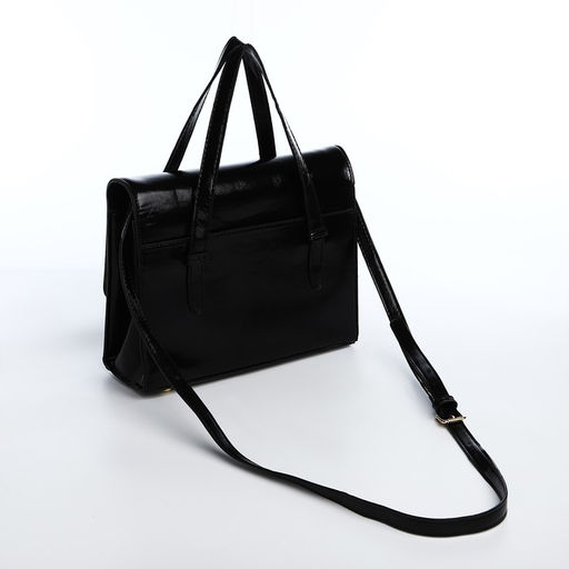 Сумка-мессенджер на клапане, цвет чёрный - Simaland фото 2