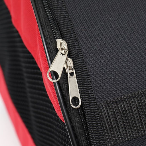 Сумка - переноска для животных, полукруглая с карманоми ПВХ, 37 х 18 х 25 см, красная - Пижон фото 6