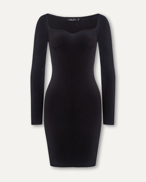 Трикотажное платье с фигурным вырезом - Incity фото 4