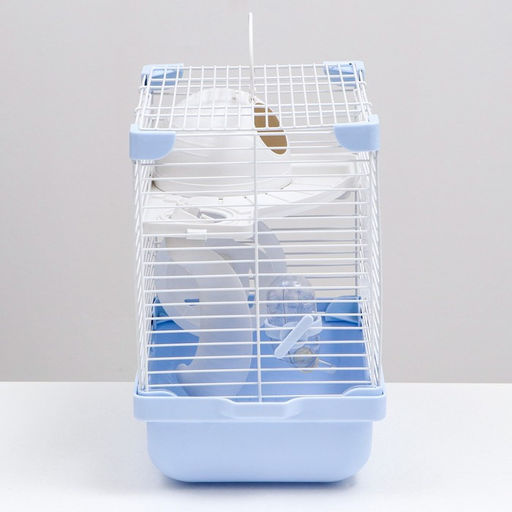 Клетка для грызунов укомплектованная, 27 х 19 х 28 см, голубая - Пижон фото 3