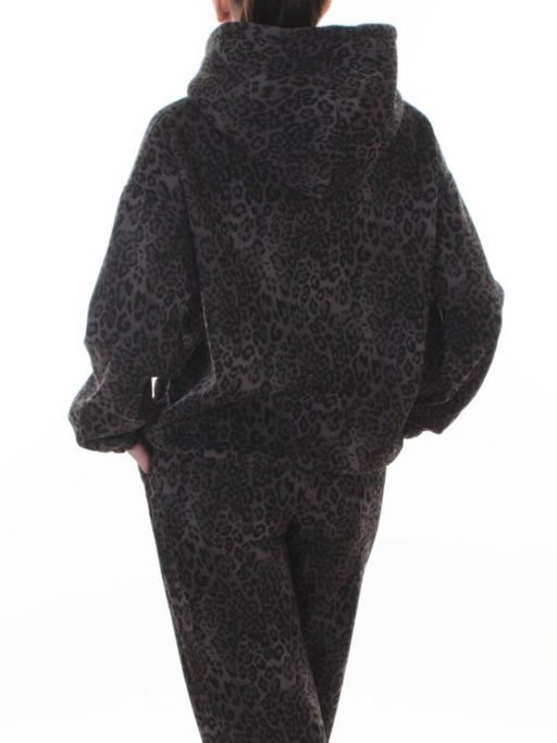 870-8 DK. GRAY/LEOPARD Костюм спортивный зимний женский (95% хлопок, 5% полиэстер)