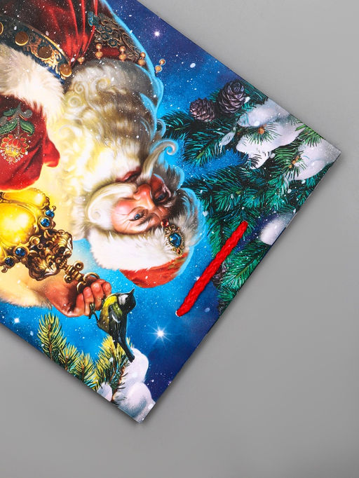 Цена за 2 шт. Пакет подарочный новогодний ламинированный, «Дед Мороз», 18×10×22.3 см