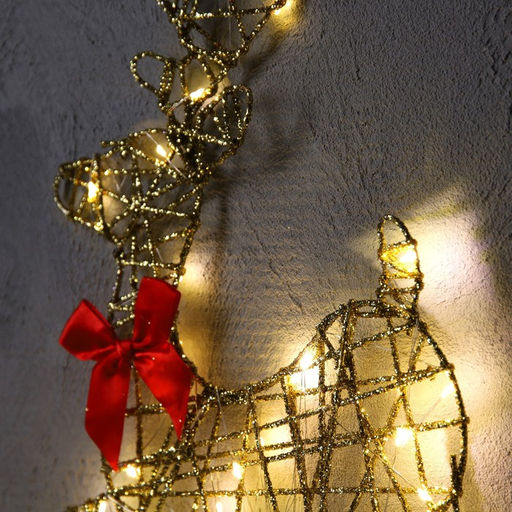 Светодиодная фигура «Олень» 28×47.5 см, металл, от батареек ААх3, свечение тёплое белое