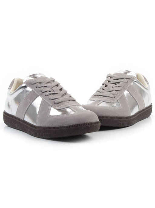 03-2106-2 DK. GREY/SILVER Кеды женские (натуральная кожа) - Фабричный китай фото 11