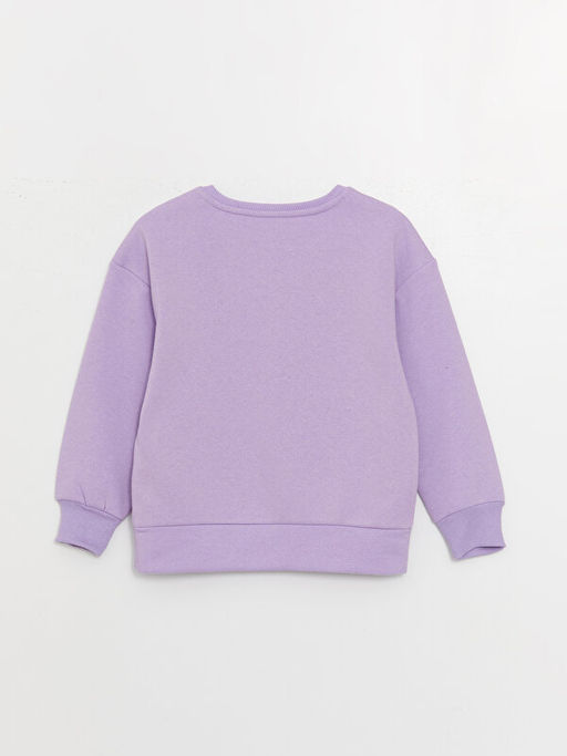 Bisiklet Yaka Bask?l? Uzun Kollu K?z ?ocuk Sweatshirt - Waikiki фото 2