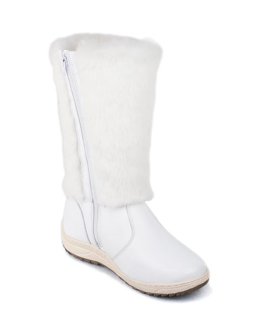 Унты женские на литой подошве., Белые.Молния