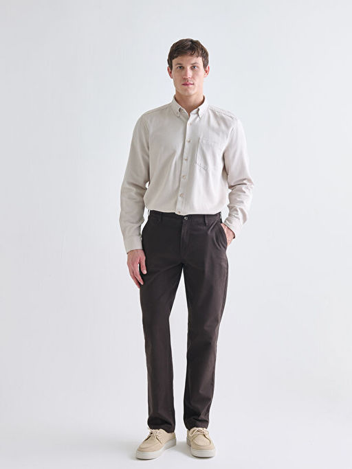 Regular Fit K?sa Kollu Gabardin Erkek G?mlek