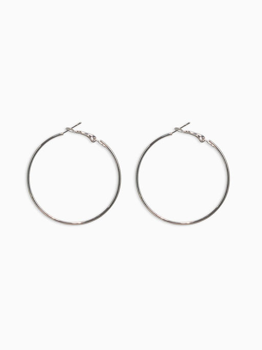 Цена за 2 шт. Серьги кольца QF «Классика», d=5 см, цвет серебро