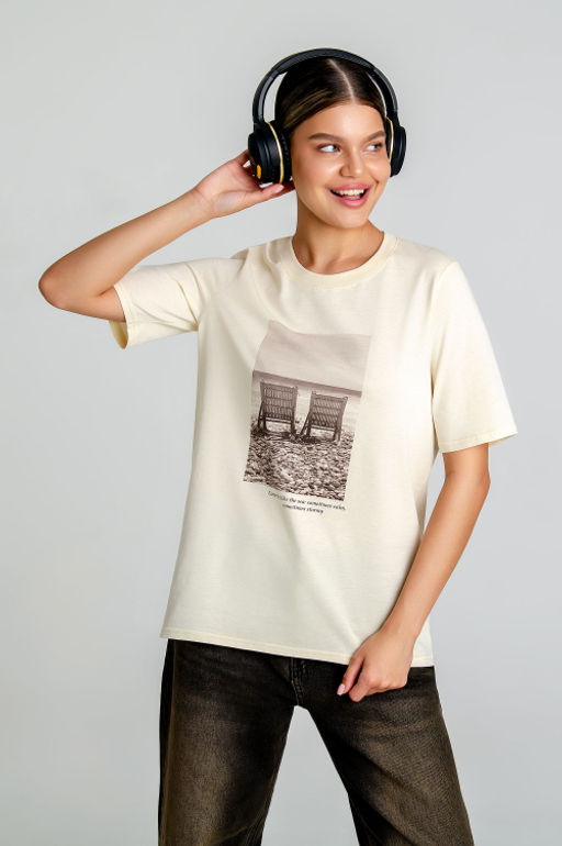 Арт. 31134 Футболка женская 44-52 (5 шт) Цвет:бежевый