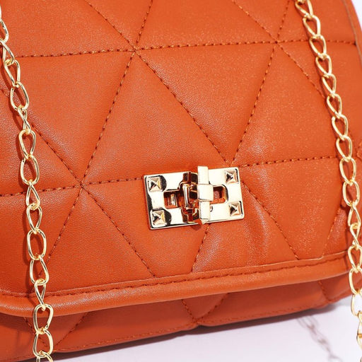 Сумка-мессенджер на застёжке, цвет рыжий