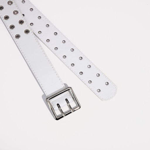 Ремень женский, ширина 4 см, люверсы, пряжка металл, цвет белый - Simaland фото 2
