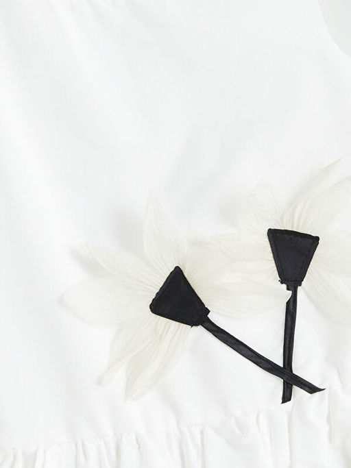 ?i?ek Aplikeli K?z ?ocuk Balon Elbise