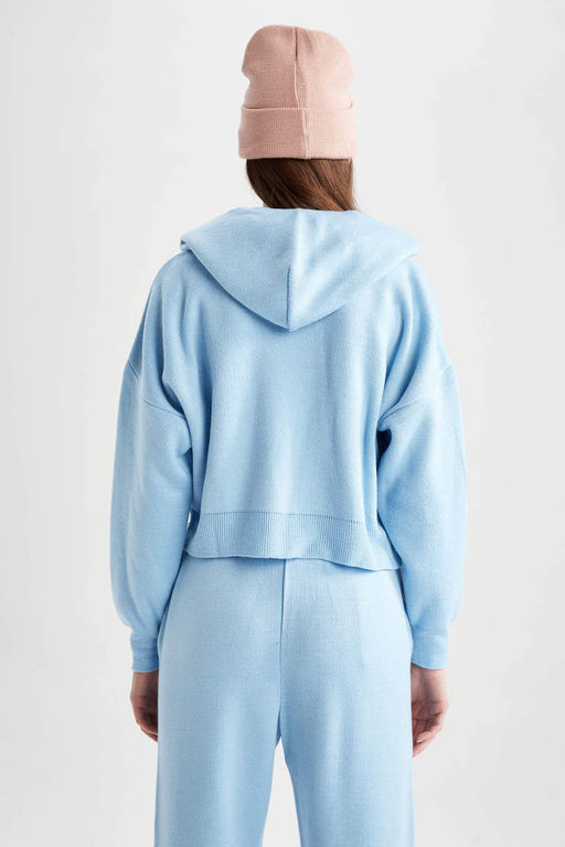 Свитер оверсайз с капюшоном - Defacto фото 6