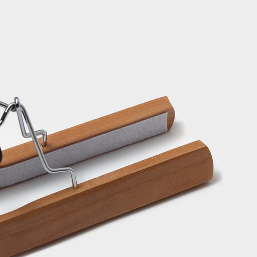 Плечики-зажим для брюк и юбок Доляна, 2516 см, светлое дерево  фото 17