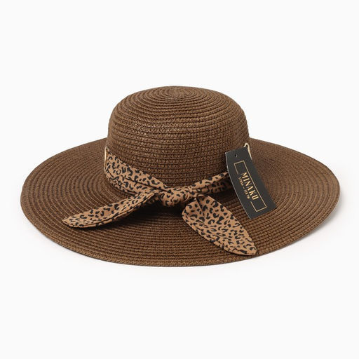 Шляпа женская MINAKU Leopard, коричневая, размер 56-58